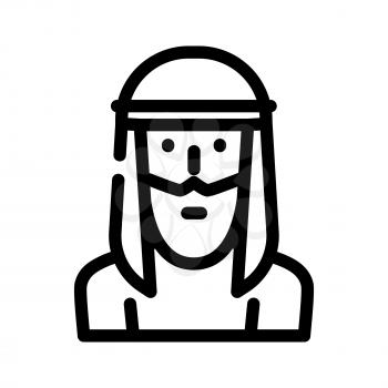 arab muslim guy line icon vector. arab muslim guy sign. isolated contour symbol black illustration