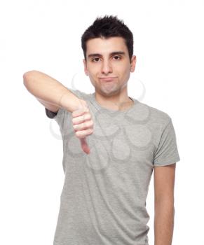 Royalty Free Photo of a Man Giving a Thumbs Down