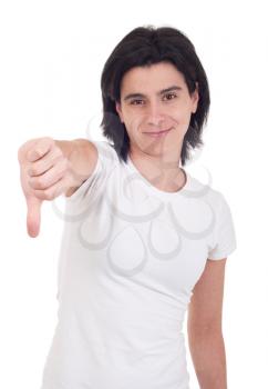 Royalty Free Photo of a Woman Giving a Thumbs Down