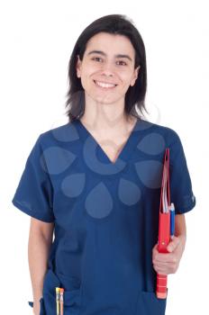 Royalty Free Photo of a Doctor Holding a Folder