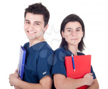 Royalty Free Photo of Doctors Holding Binders