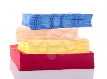 Royalty Free Photo of a Stack of Colorful Napkins