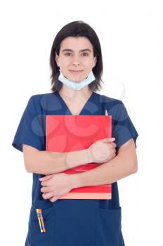 Royalty Free Photo of a Doctor Holding a Folder