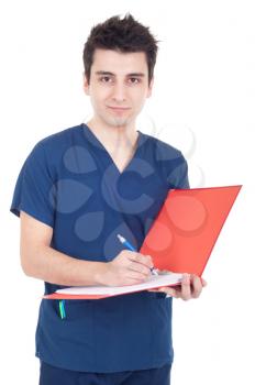 Royalty Free Photo of a Doctor Writing Notes