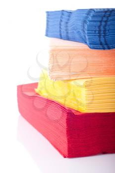 Royalty Free Photo of a Stack of Colorful Napkins