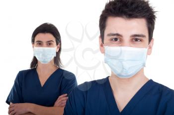 Royalty Free Photo of Doctors Wearing Masks