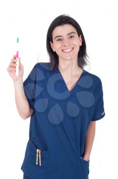 Royalty Free Clipart Image of a Female Dentist