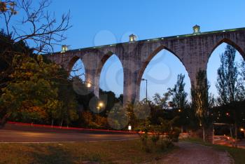 Royalty Free Photo of the Historic Aqueduct in Lisbon, Portugal