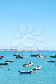 Royalty Free Photo of Boats in a Harbor in the Port of Cascais, Portugal