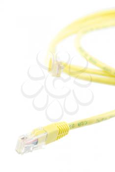 Royalty Free Photo of a Yellow RJ-45 Ethernet Cable