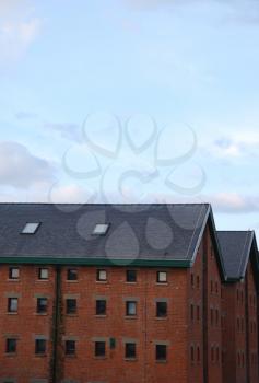 Royalty Free Photo of a Gloucester Docks With Typical Warehouse Buildings, United Kingdom 