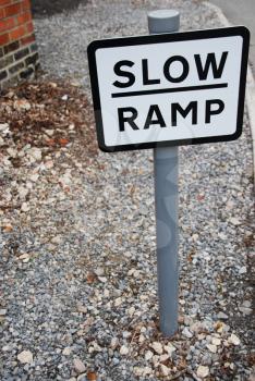 Royalty Free Photo of a Slow Ramp Sign
