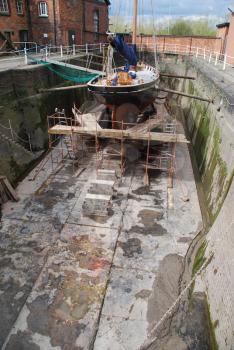 Royalty Free Photo of Boat Reparation at Dry Docks