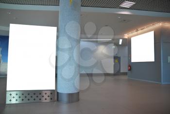 Royalty Free Photo of an Empty Billboard at an International Airport
