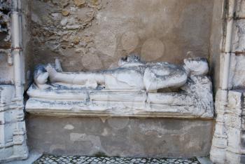 Royalty Free Photo of the Manueline Tomb at the Famous Carmo Church in Lisbon, Portugal