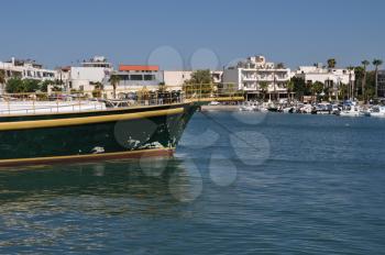 Royalty Free Photo of an Antique Yacht at Kos Harbour, Greece