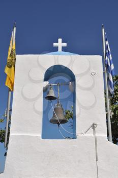 Royalty Free Photo of a Greek Belfry of a Church in Zia Village