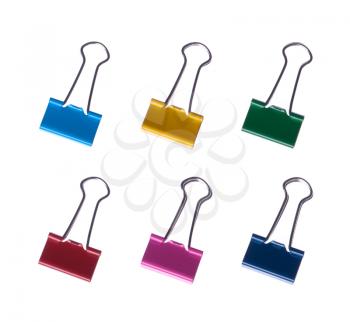 Royalty Free Photo of a Set of Colored Binder Clips 