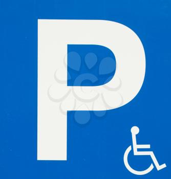 Royalty Free Animation of a Blue Handicap Parking Sign 