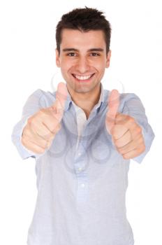 Royalty Free Photo of a Man Giving a Thumbs Up