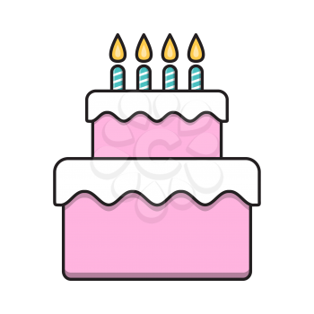 Royalty-free clipart image of a birthday cake with candles