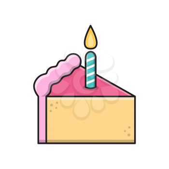 Royalty-free clipart image of a piece of birthday cake