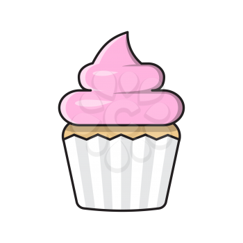 Royalty-free clipart image of a birthday cupcake