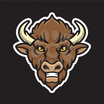 Royalty Free Clipart Image of a Bison Mascot