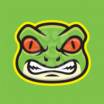 Royalty Free Clipart Image of a Frog or Lizard mascot