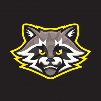 Royalty Free Clipart Image of a Raccoon Mascot