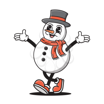 Royalty-free clipart image of a snowman walking