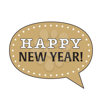 Royalty-Free Clipart Image of a Happy New Year Sign / Speech Bubble