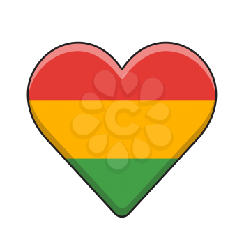 Royalty-free clipart image of a heart in the colors of Africa