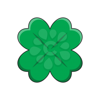 Royalty-Free Clipart Image of a 4 Leaf Clover - Part of a St. Patrick's Day Set