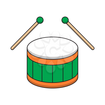 Royalty-Free Clipart Image of a Drum with the Colors of Ireland