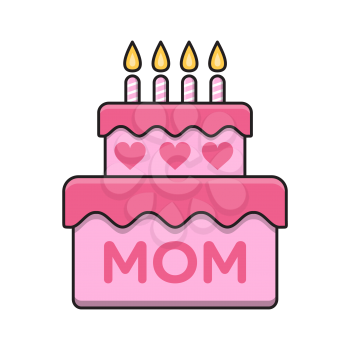 Royalty-Free Clipart Image of a Cake for Mom