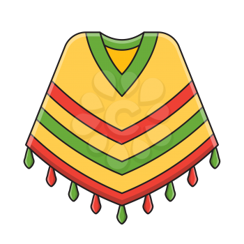 Royalty-Free Clipart Image of a Poncho. Part of a Cinco-de-Mayo set