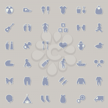 vector set baby icons, child symbol, boy and girl toys