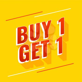 buy one get one yellow banner design