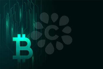 digital bitcoin glowing background design