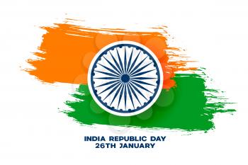 abstract tricolor indian grunge flag for republic day