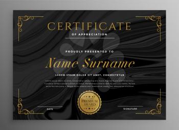 black certificate template for multipurpose use
