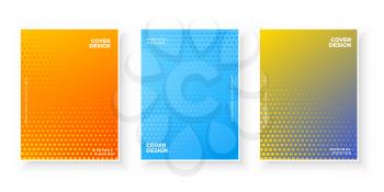 Colorful abstract gradient texture for minimal cover design set