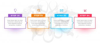 directional infographic template with four steps