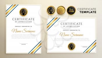 elegant golden certificate template for multipurpose use