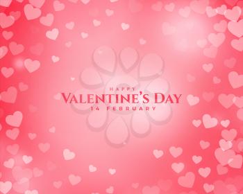 elegant valentines day hearts on pink background