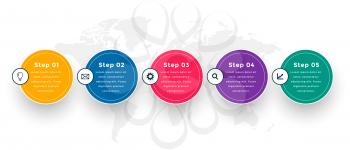five steps modern circular infographic template