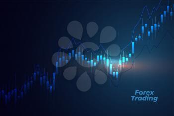 forex trading background with candle stick chart