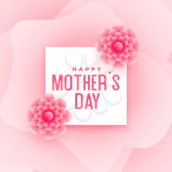 happy mother's day pink flower card design