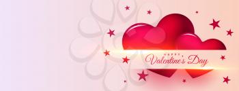 happy valentines day celebration hearts banner with text space
